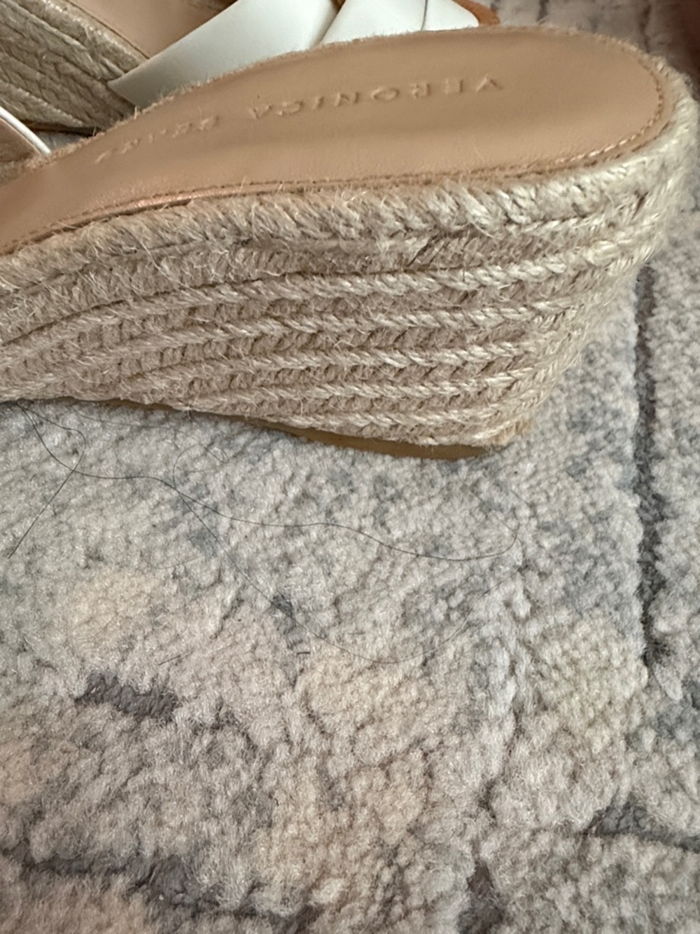 Veronica Beard Cream Leather Slip-On Mules with Tan Ring Detail - Picture 12 of 14